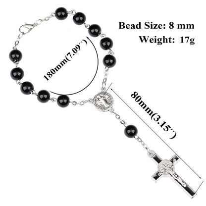 Catholic Rosary Bracelet With Dripping Cross Connector 📿