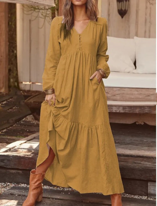 Wonderful Casual Long-sleeved Dress 👗