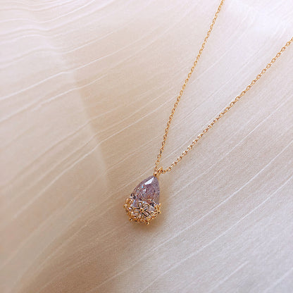 Crystal Water Drop Pendant Necklace Women - A Trust Market