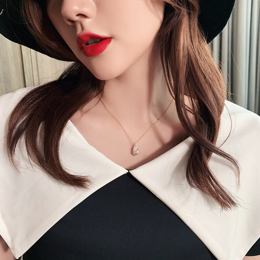 Crystal Water Drop Pendant Necklace Women - A Trust Market