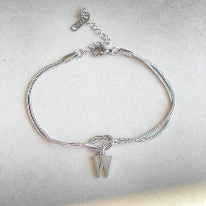 Wonderful A-Z Love Knot Bracelets For Couple