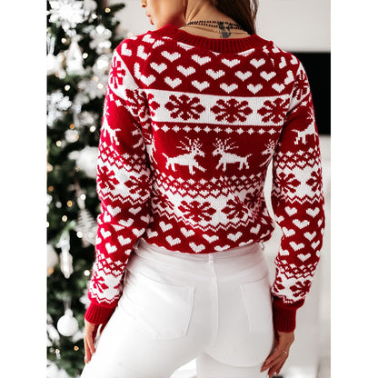 Wonderful Christmas Elk Long Sleeve Knitted Sweater