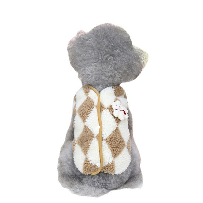 Cute Pet Checkerboard Jacket for Autumn and Winter - A Trust Market