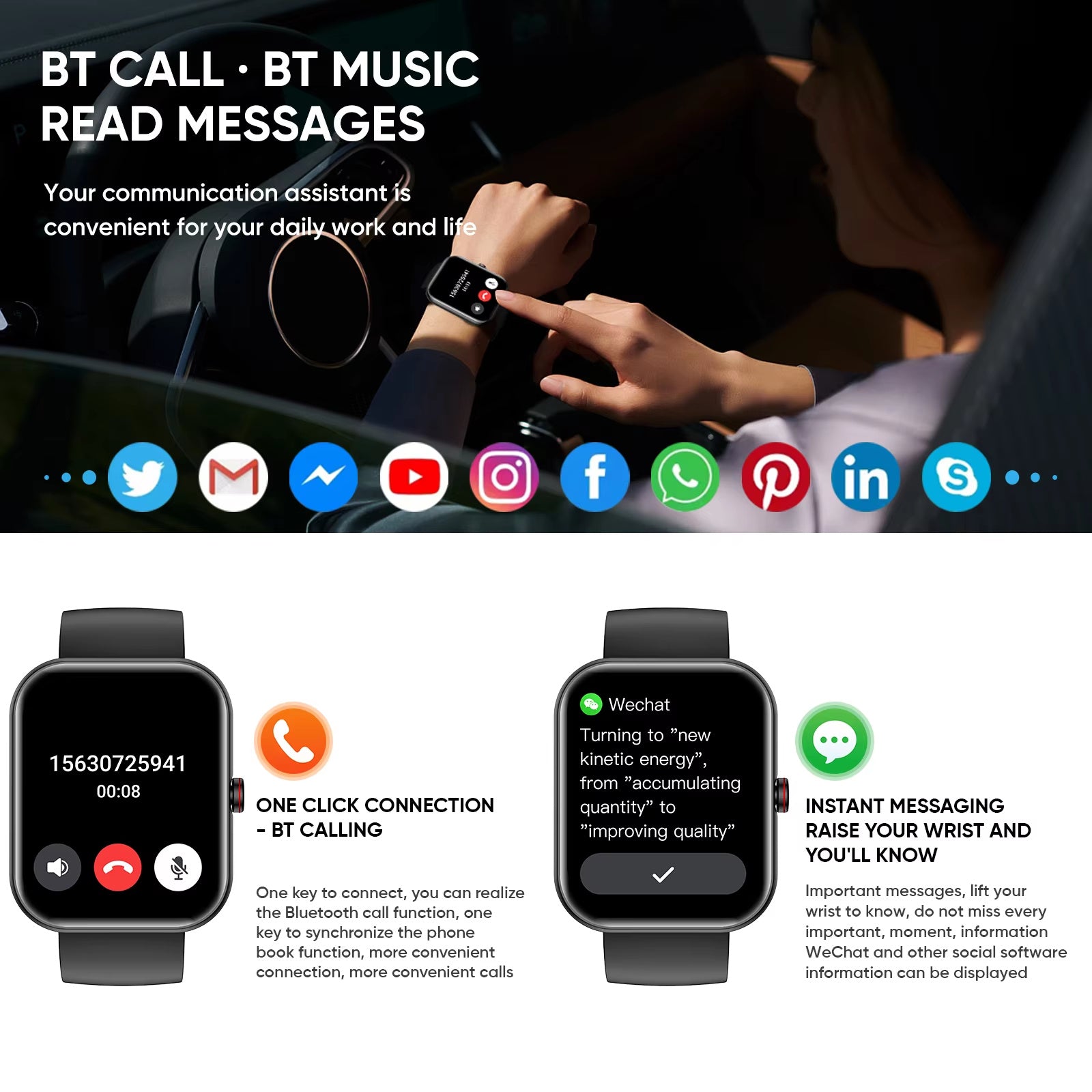 Great Big Screen A221 Smartwatch for Fitness Tracker - A Trust Market