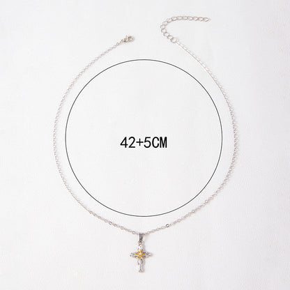 Brand New Cross Flower Necklace