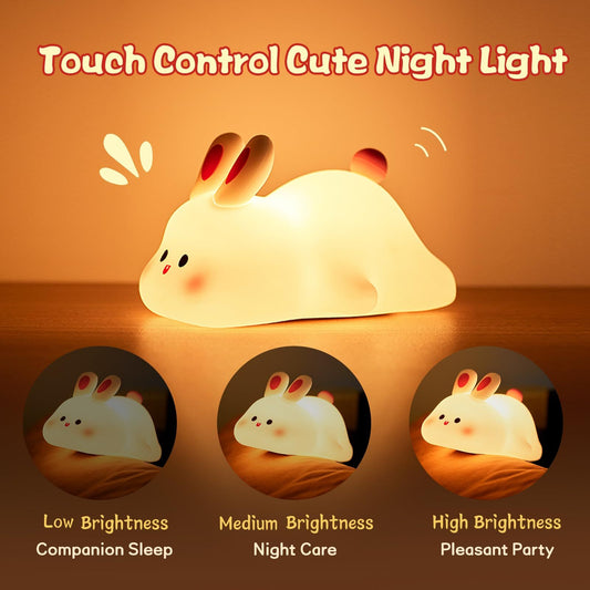Cute LED Night Light Touch Sensor Rabbit Silicone