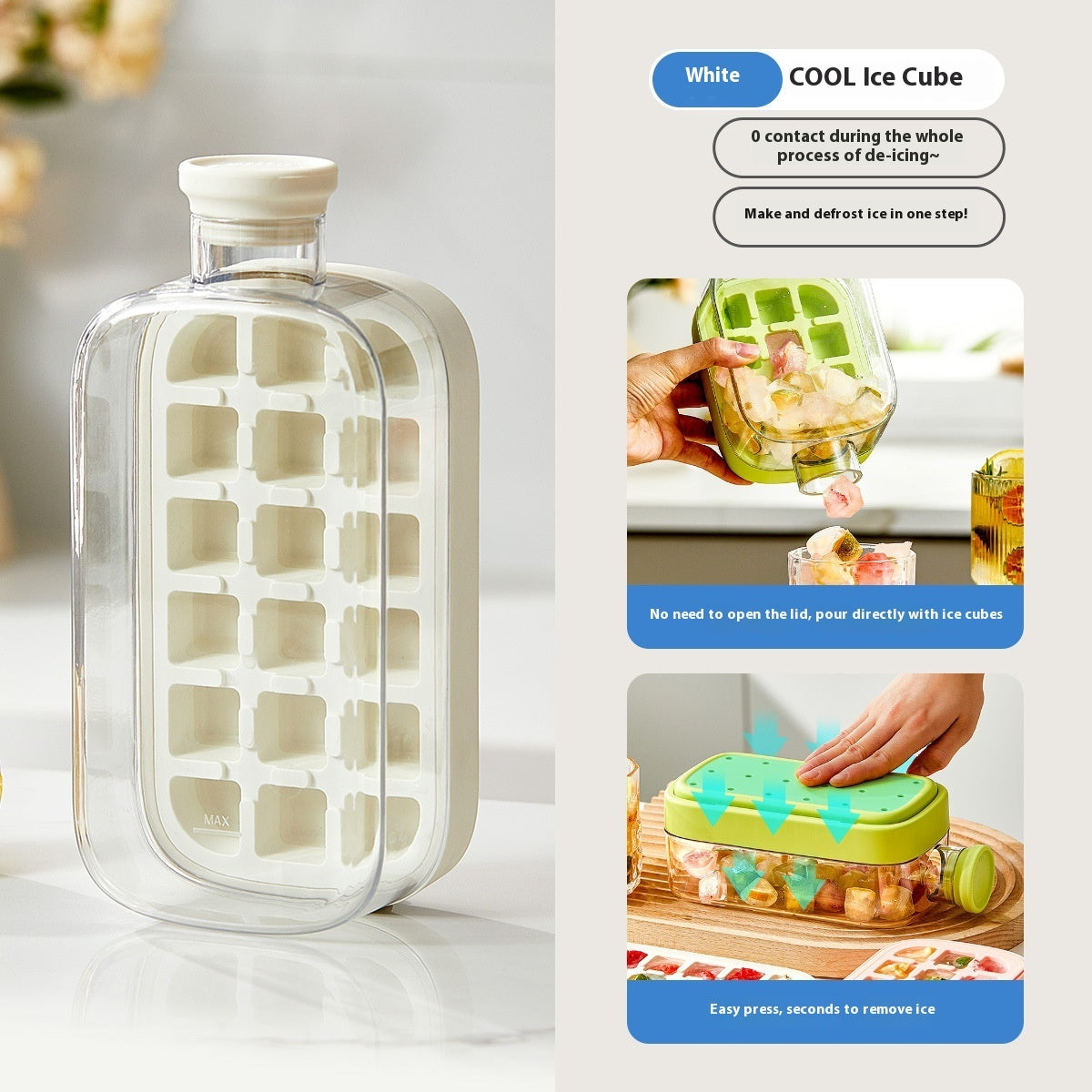 One-Click Molding Cooling Cup. Zero-Contact Design With Straw