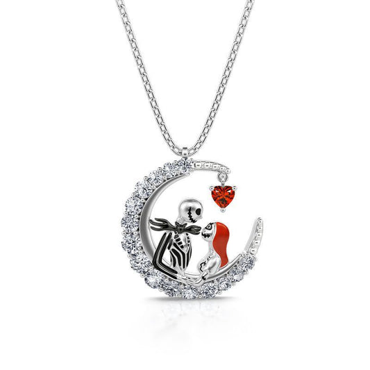Beautiful Moon-shaped Necklace With Rhinestones - A Trust Market