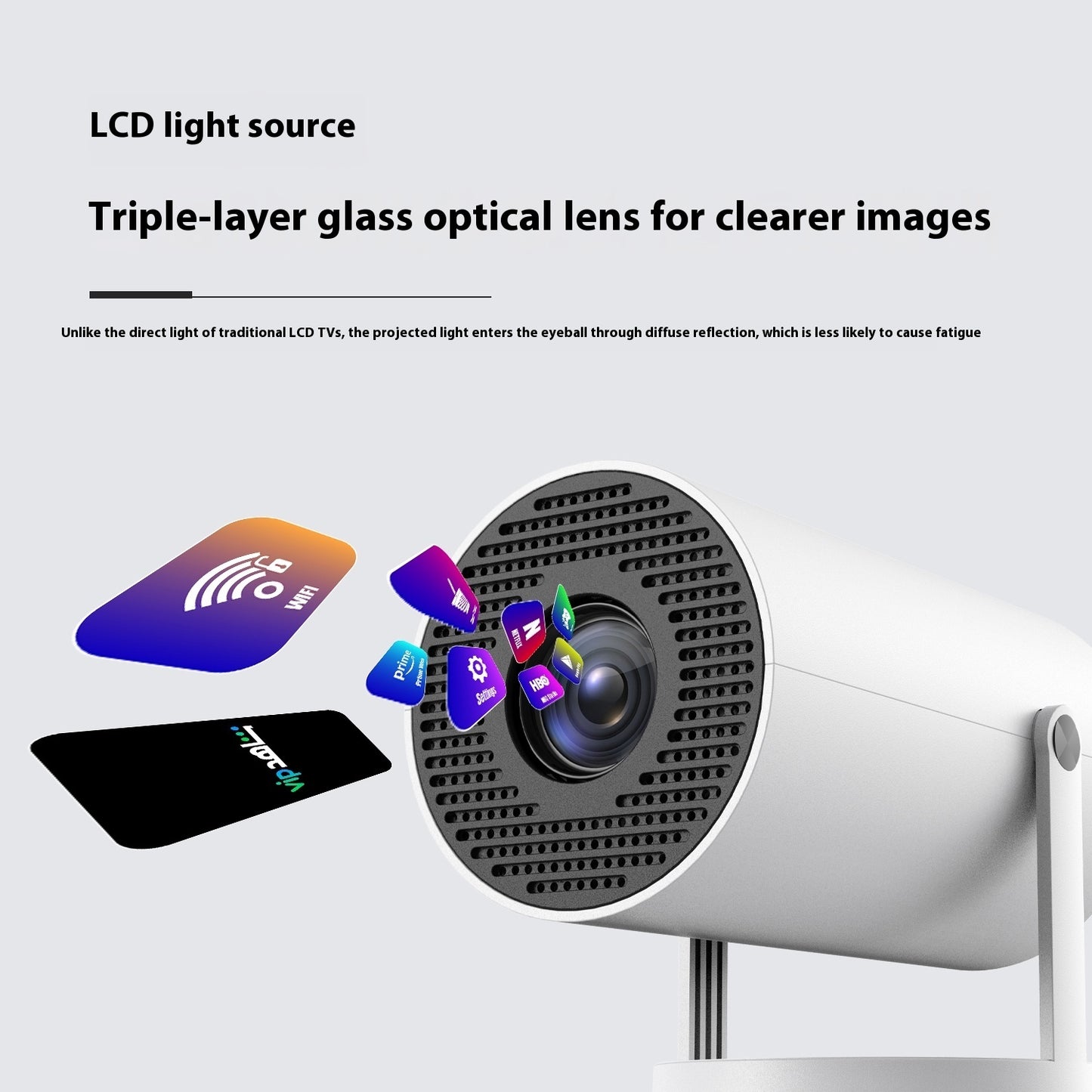 Portable Video Projector For Home With 180º Projection Angle