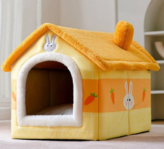 Foldable Dog House Pet Cat Bed Winter Dog Villa Sleep Kennel Removable Nest Warm Enclosed Cave Sofa Pets Supplies - A Trust Market