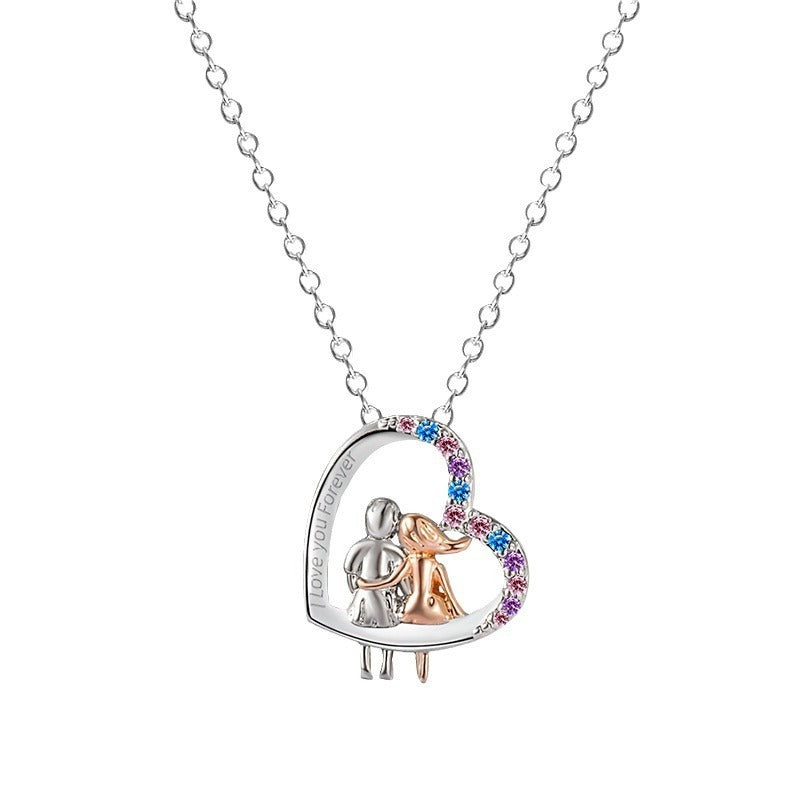 Fantastic Love Couple Necklace With Colorful Rhinestones 📿