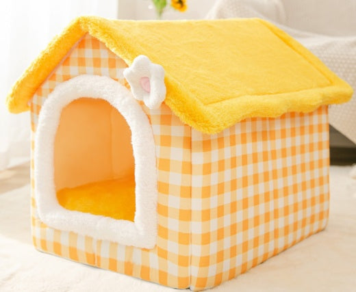Foldable Dog House Pet Cat Bed Winter Dog Villa Sleep Kennel Removable Nest Warm Enclosed Cave Sofa Pets Supplies - A Trust Market