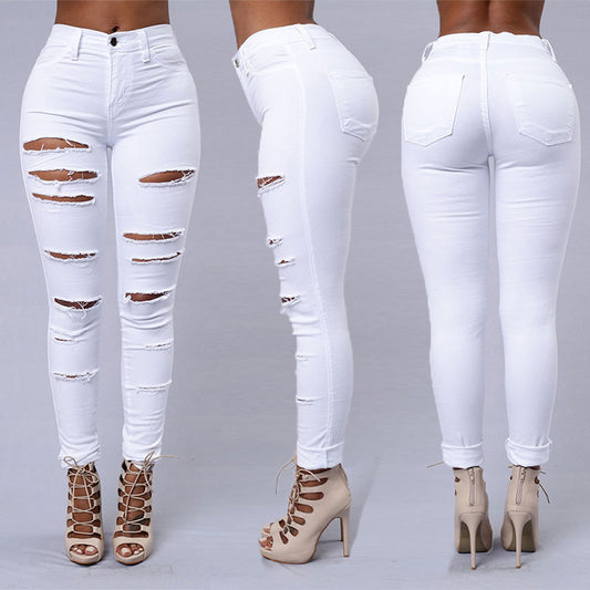 Wonderful High Waist Ripped Jeans