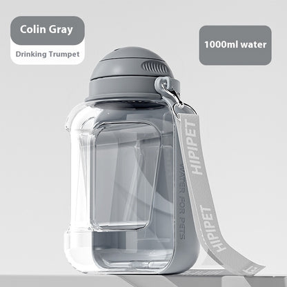 2 In 1 Portable Pets Drinking Pot With Food Integrated Bowl
