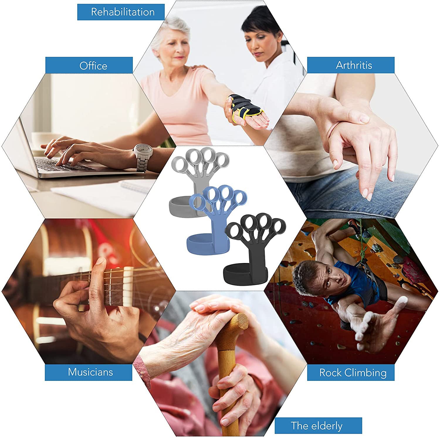 Silicone Grip Device Finger Exercise Stretcher Arthritis Hand Grip Trainer Strengthen Rehabilitation Training To Relieve Pain - A Trust Market
