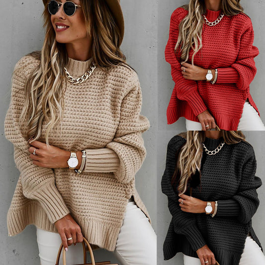 Beautiful Drawstring Side Slit Knit Sweater