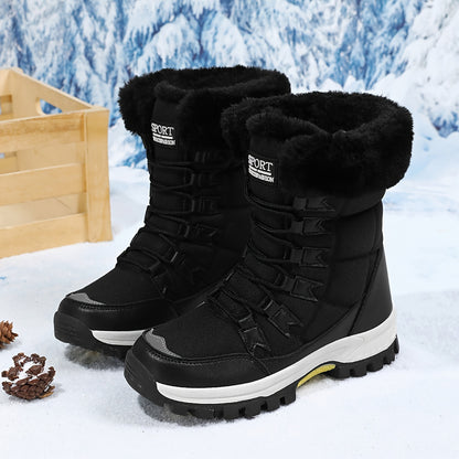 Women'S Ankle Snow Boots, Waterproof Winter Shoes with Laces, Faux Fur Lined, Non-Slip ❄️
