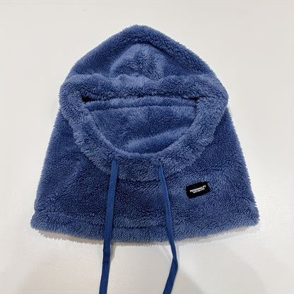 Plush Hooded Mask Hat. Warm & Cozy Face Cover with Drawstring ⛄