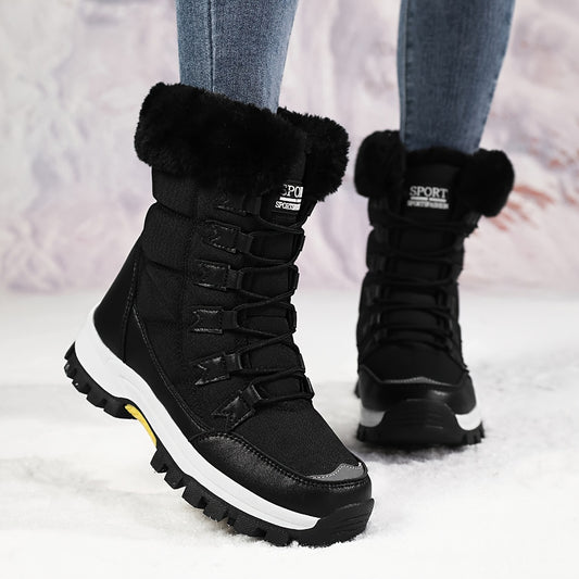 Women'S Ankle Snow Boots, Waterproof Winter Shoes with Laces, Faux Fur Lined, Non-Slip ❄️