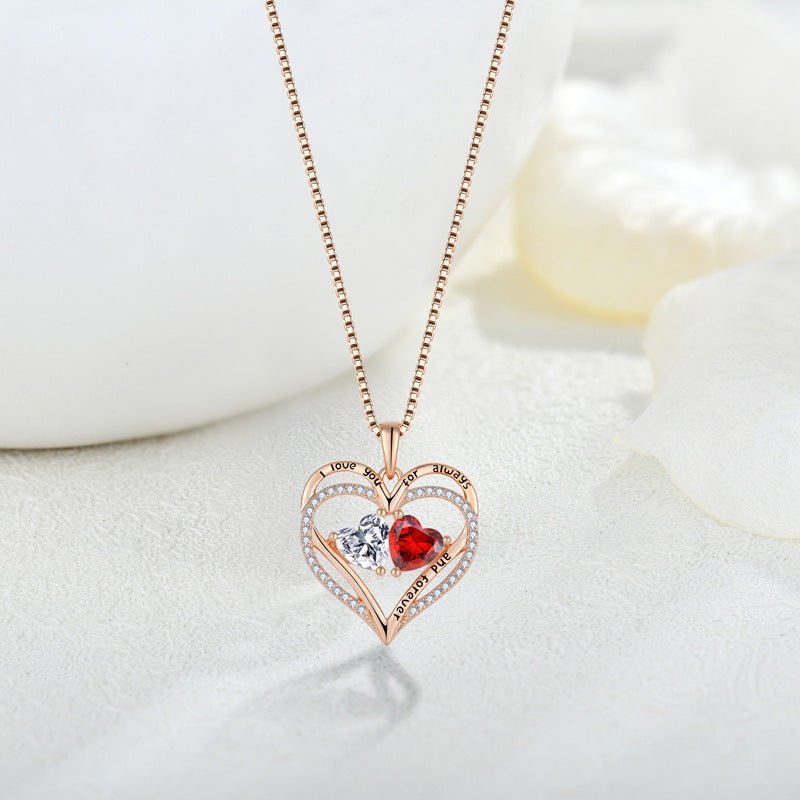 Fantastic Double Love Necklace With Rhinestones 📿