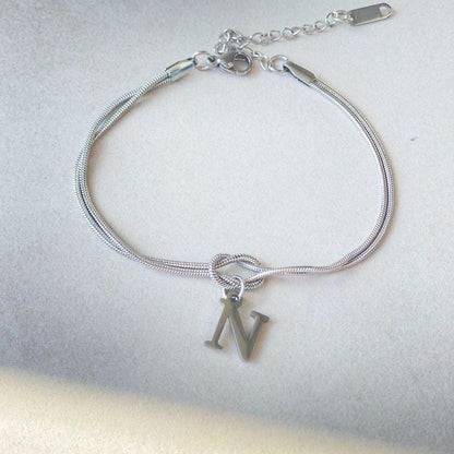 Wonderful A-Z Love Knot Bracelets For Couple