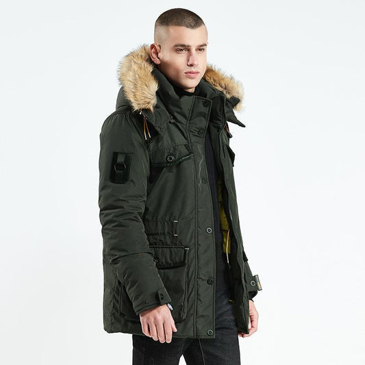 Men Winter Long Cotton Jacket Warm Clothing - A Trust Market