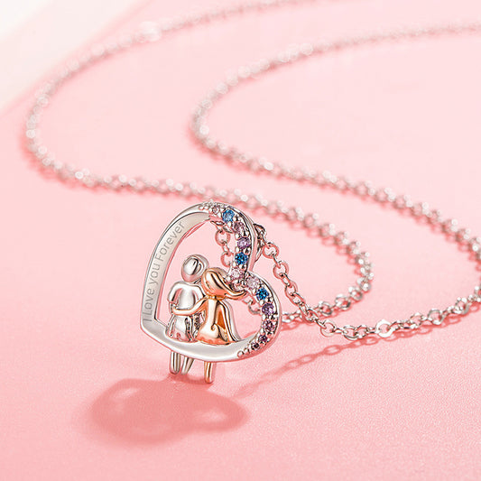 Fantastic Love Couple Necklace With Colorful Rhinestones 📿