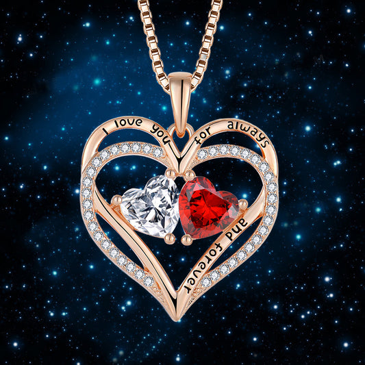 Fantastic Double Love Necklace With Rhinestones 📿