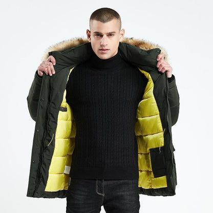 Men Winter Long Cotton Jacket Warm Clothing - A Trust Market