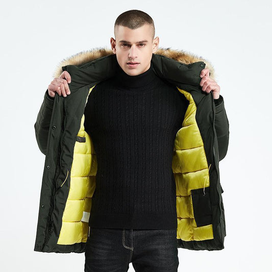 Men Winter Long Cotton Jacket Warm Clothing - A Trust Market