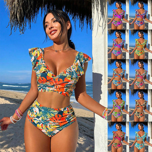 Wonderful Two-piece Bikini With Ruffled Halter 🏖️👙