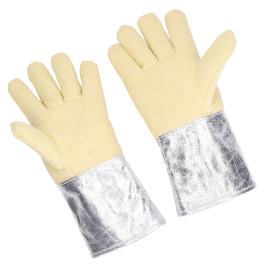 1 Pair Aluminum Foil Gloves High Temp Resistance for Fire Fighting