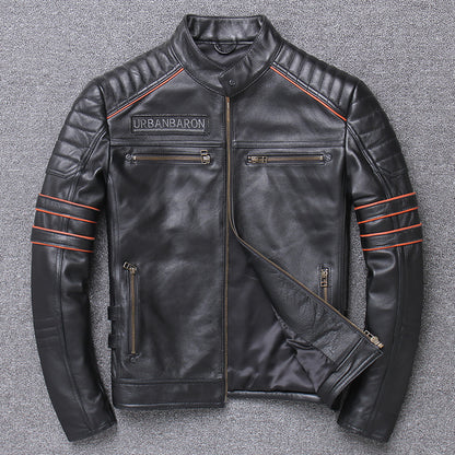 Slim Fit Harley Like Jacket In Genuine Leather For Motorcycle Riding