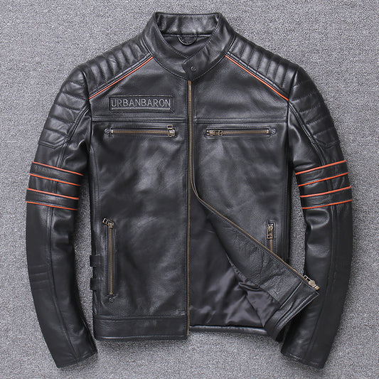 Slim Fit Harley Like Jacket In Genuine Leather For Motorcycle Riding