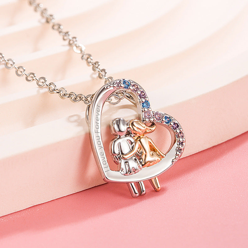 Fantastic Love Couple Necklace With Colorful Rhinestones 📿
