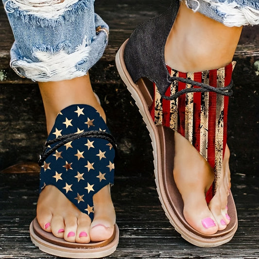 Wonderful Striped Gladiator Sandals with Zip Closure. Split Toe Design.