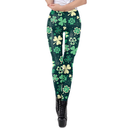 Saint Patrick's Green Digital Printed Leggings