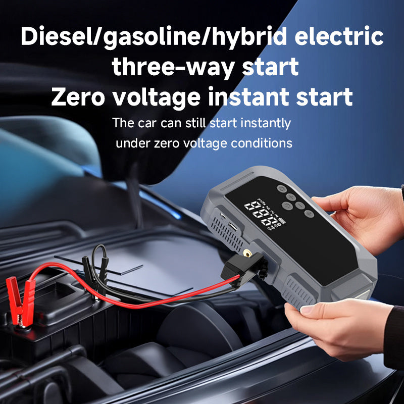 Amazing Car Battery Starter With Air Compressor 150PSI And Digital Screen