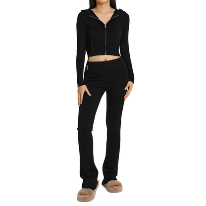 Wonderful Long-sleeved Cardigan And High Waisted Trousers