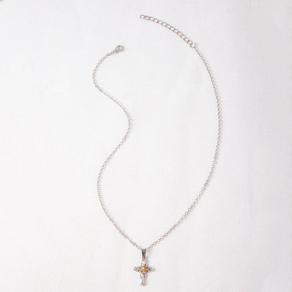 Brand New Cross Flower Necklace