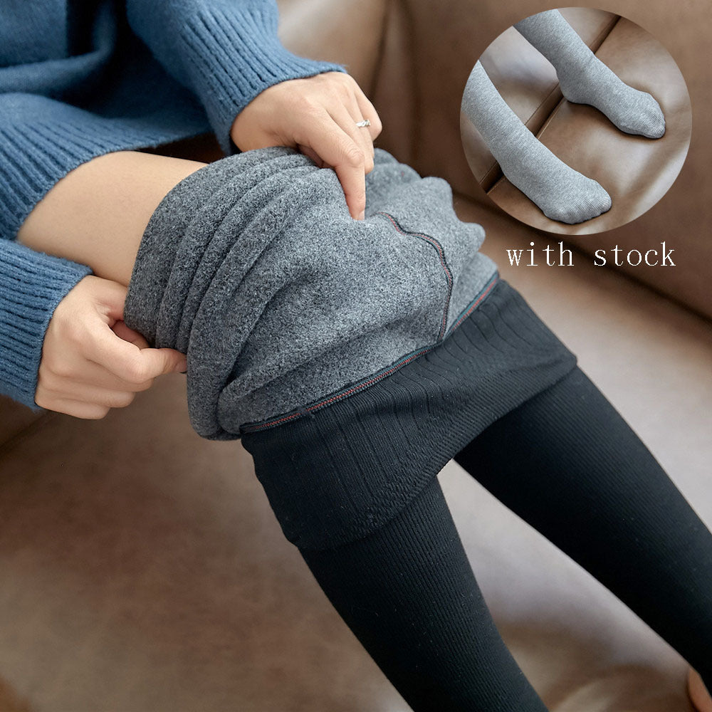 High Waist Stripes Leggings for Winter. Stretch Woman Pants