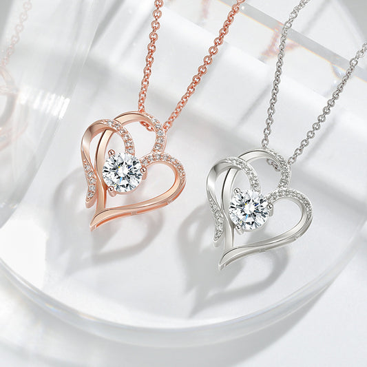 Zircon Double Love Necklace For Valentine's Day - A Trust Market