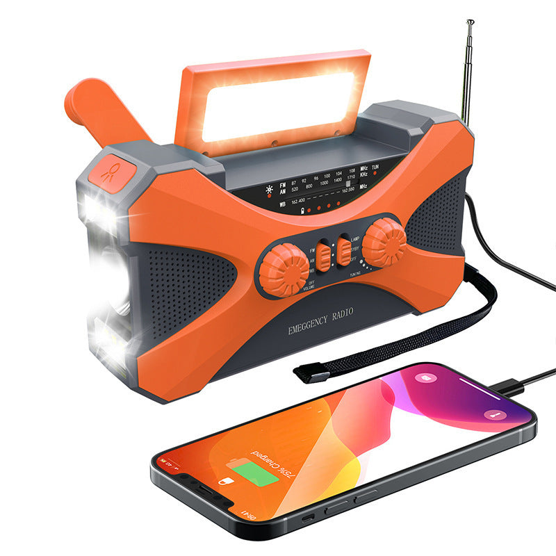 3 In 1 Portable Radio Hand Crank With Flashlight And Solar Charging Power Bank 🔦📻
