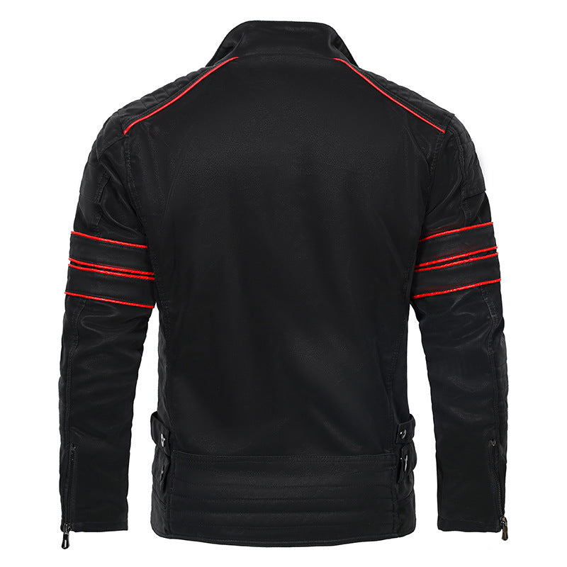 Wonderful Stand Collar Brushed PU Leather Jacket (Sale 🚨)