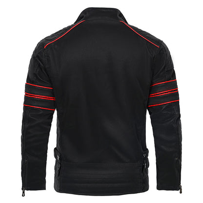 Wonderful Stand Collar Brushed PU Leather Jacket (Sale 🚨)