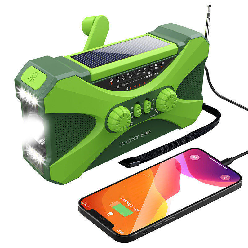 3 In 1 Portable Radio Hand Crank With Flashlight And Solar Charging Power Bank 🔦📻