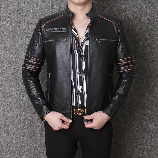Slim Fit Harley Like Jacket In Genuine Leather For Motorcycle Riding