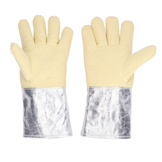 1 Pair Aluminum Foil Gloves High Temp Resistance for Fire Fighting