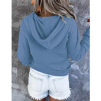 Long-sleeved Hooded Sweatshirt With Pockets. Fashion Casual.