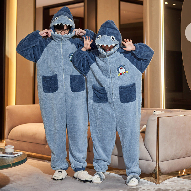 Cute Jumpsuit Homewear Couple One-piece Pajamas
